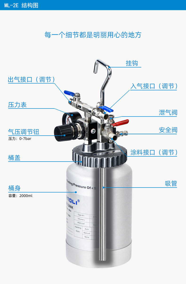 2L压力桶ML-2E结构图