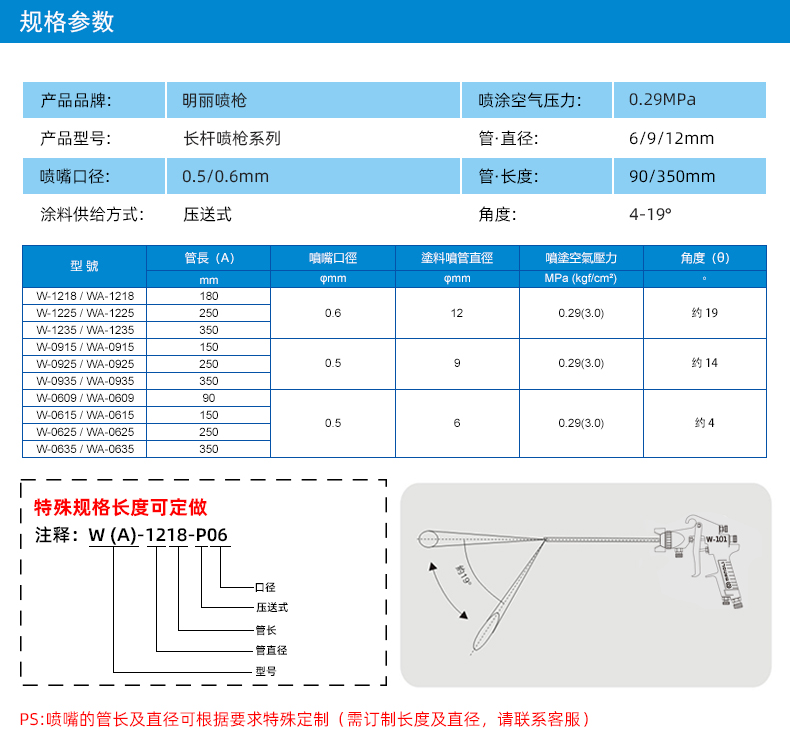 长杆喷枪规格参数